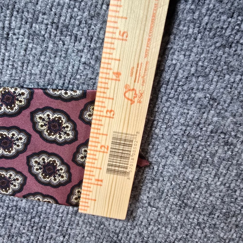 Christian Dior Silk Tie Burgundy Floral Medallion Mens Designer Wedding Necktie - Picture 3 of 7